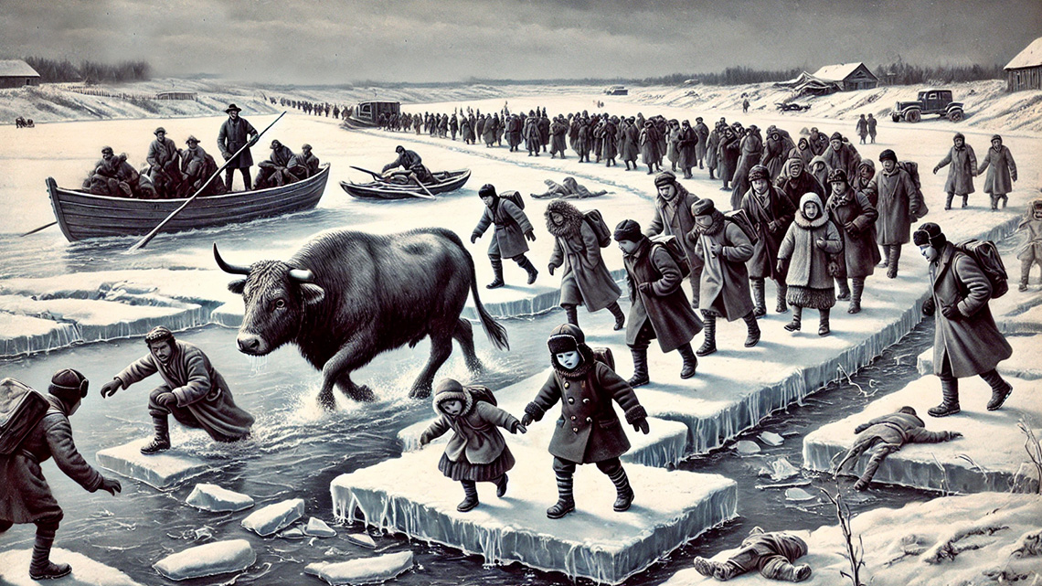 Across the Ice on the Tisza